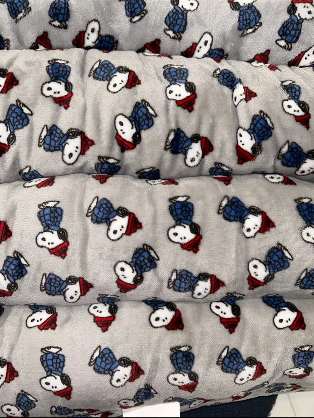 Peanuts Snoopy Blue Puffer Coat Cozy Pet Bed